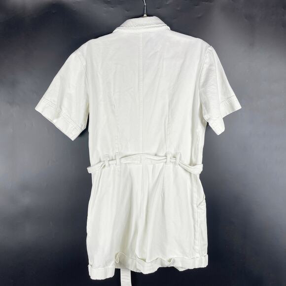 APC Combinaison Hills Romper Denim Off-White Zip Short Sleeve Sz 36 IT / 0 US - Picture 11 of 13